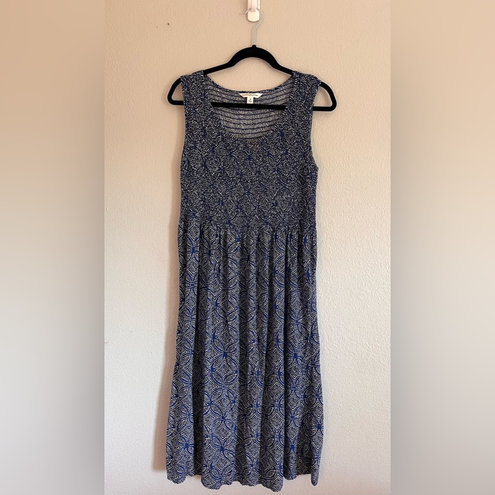 Sleeveless, super comfortable, midi length sundress.